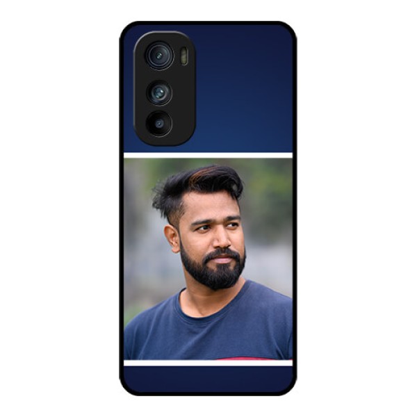 Motorola Edge 30 Custom Glass Phone Case - Simple Royal Blue Design Motorola Edge 30 Custom Glass Phone Case - Simple Royal Blue Design