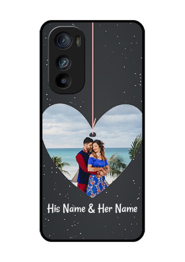 Motorola Edge 30 Custom Glass Phone Case - Hanging Heart Design