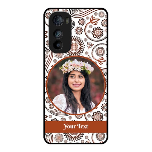 Motorola Edge 30 Custom Glass Phone Case - Abstract Flower Design
