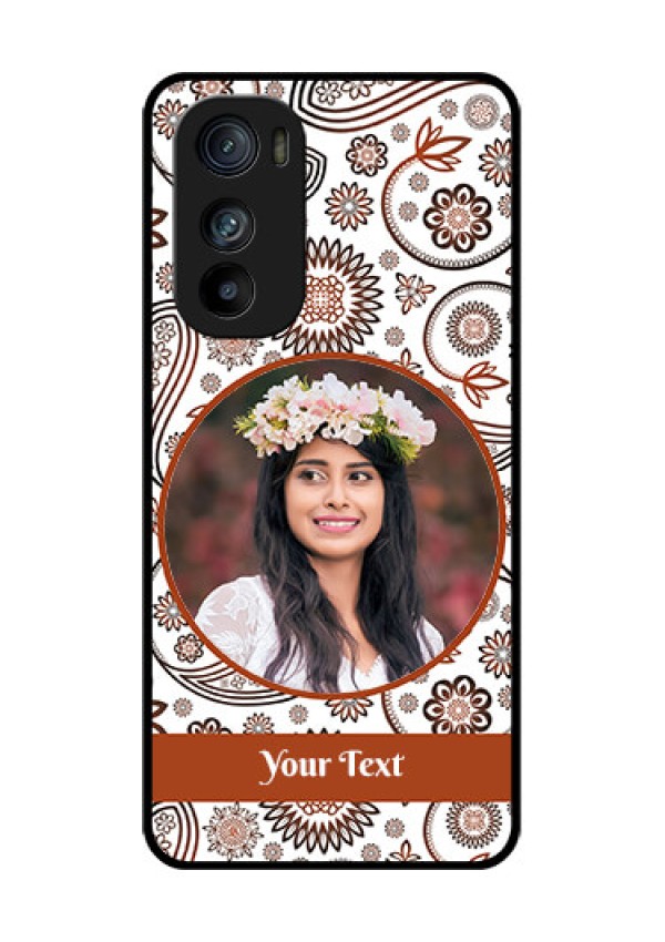Motorola Edge 30 Custom Glass Phone Case - Abstract Flower Design