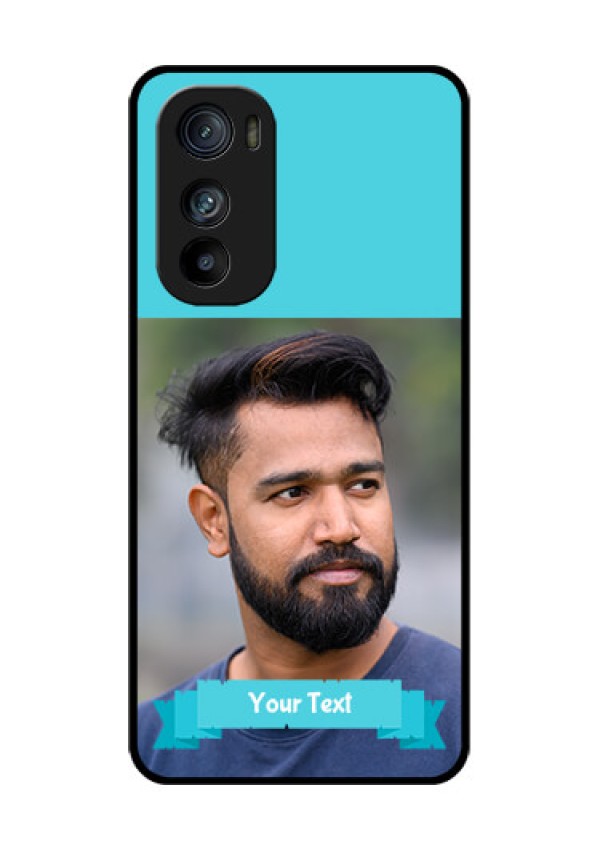 Motorola Edge 30 Custom Glass Phone Case - Blue Color Design