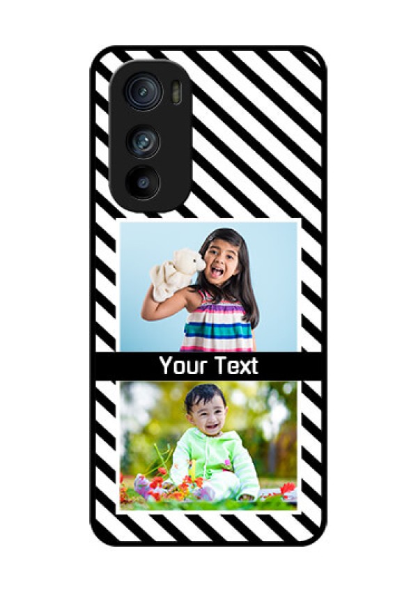 Motorola Edge 30 Custom Glass Phone Case - Black And White Stripes Design