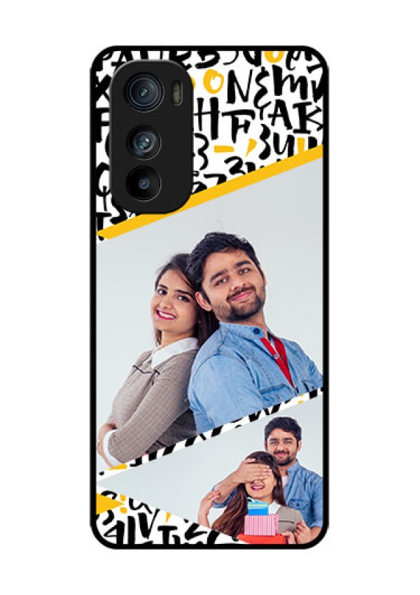 Motorola Edge 30 Custom Glass Phone Case - Letters Pattern Design