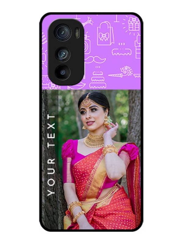 Custom Motorola Edge 30 Custom Glass Phone Case - Birthday Icons Design