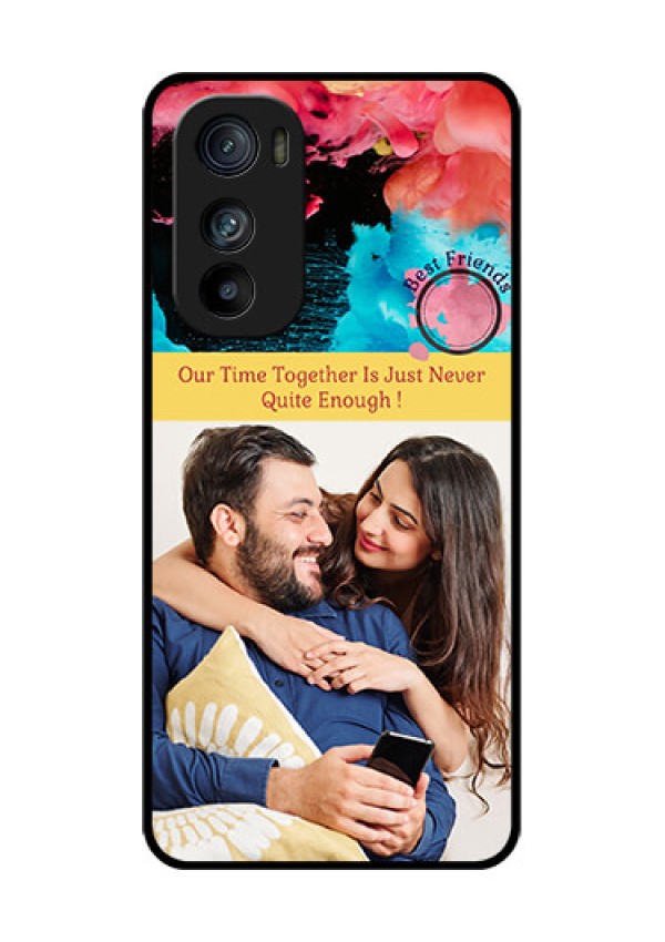 Motorola Edge 30 Custom Glass Phone Case - Quote With Acrylic Painting Design