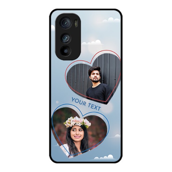Motorola Edge 30 Custom Glass Phone Case - Blue Color Couple Design