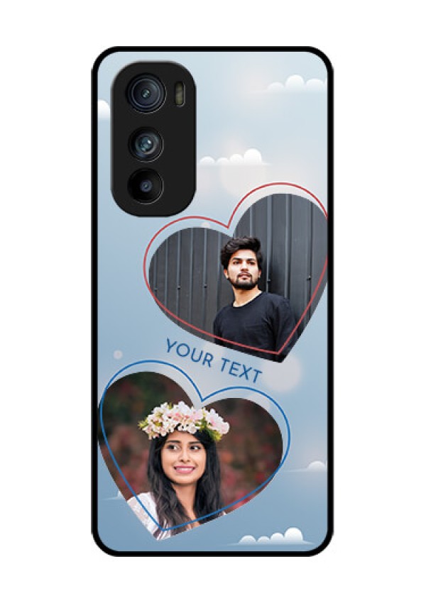 Motorola Edge 30 Custom Glass Phone Case - Blue Color Couple Design