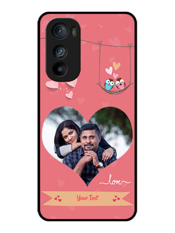 Custom Motorola Edge 30 Custom Glass Phone Case - Peach Color Love Design