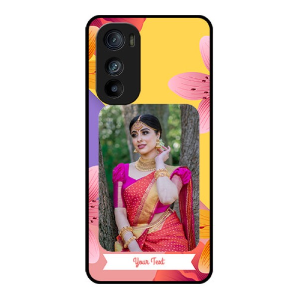 Motorola Edge 30 Custom Glass Phone Case - 3 Image With Vintage Floral Design Motorola Edge 30 Custom Glass Phone Case - 3 Image With Vintage Floral Design