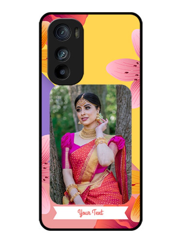 Custom Motorola Edge 30 Custom Glass Phone Case - 3 Image With Vintage Floral Design