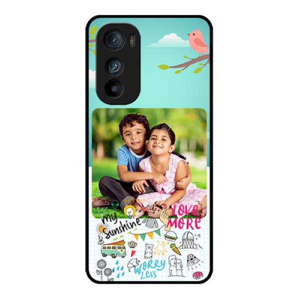 Motorola Edge 30 Custom Glass Phone Case - Doodle Love Design