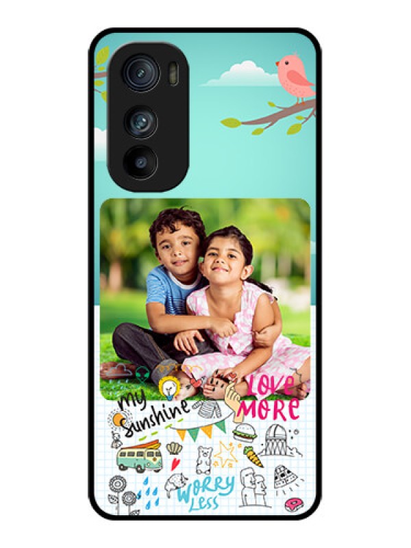 Custom Motorola Edge 30 Custom Glass Phone Case - Doodle Love Design