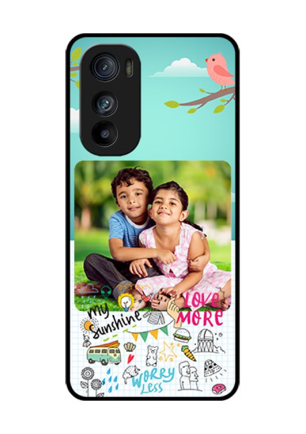 Motorola Edge 30 Custom Glass Phone Case - Doodle Love Design