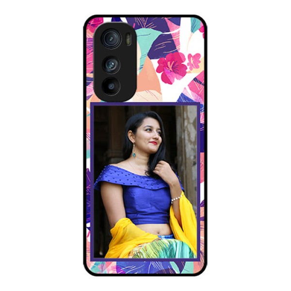 Motorola Edge 30 Custom Glass Phone Case - Abstract Floral Design
