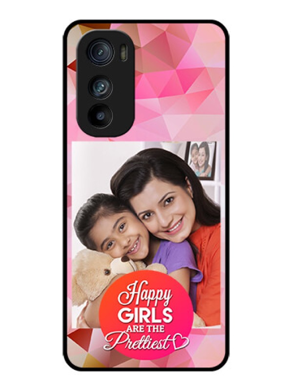 Custom Motorola Edge 30 Custom Glass Phone Case - Abstract Triangle Design