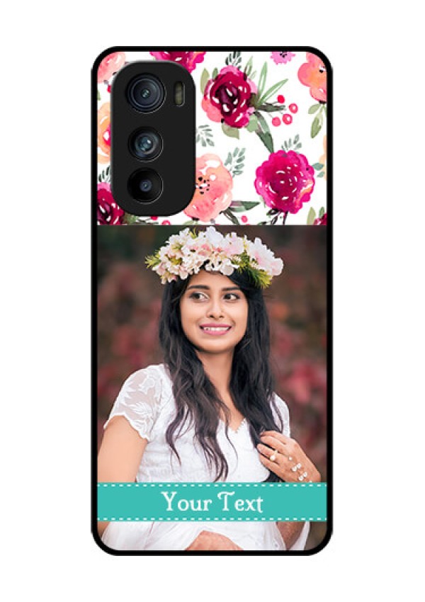 Motorola Edge 30 Custom Glass Phone Case - Water Colors Floral Design