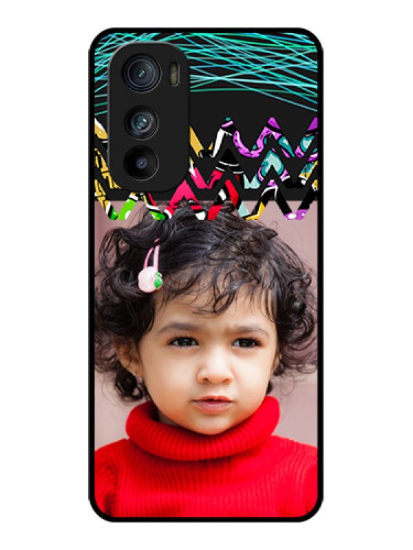 Custom Motorola Edge 30 Custom Glass Phone Case - Neon Abstract Design