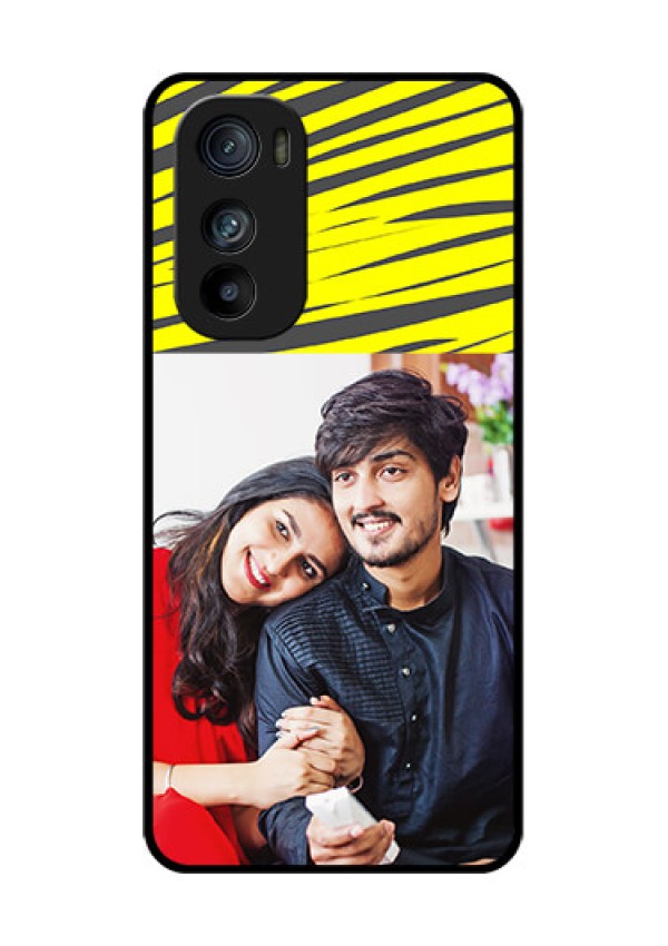 Motorola Edge 30 Custom Glass Phone Case - Yellow Abstract Design