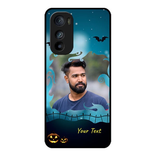 Motorola Edge 30 Custom Glass Phone Case - Halloween Frame Design