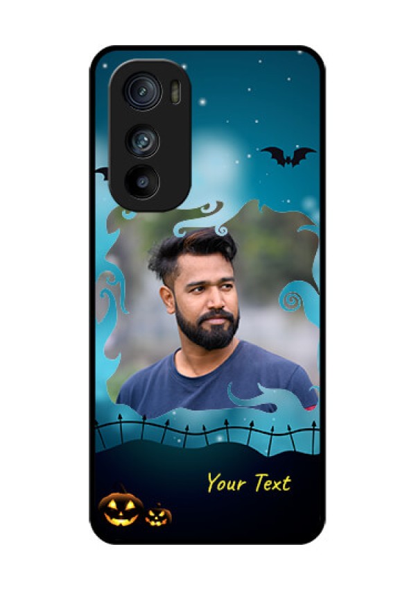 Motorola Edge 30 Custom Glass Phone Case - Halloween Frame Design