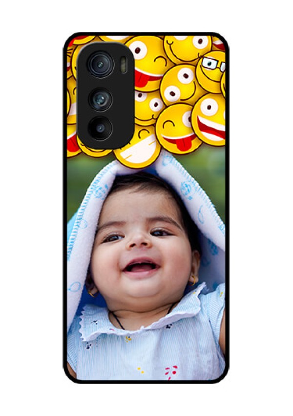 Motorola Edge 30 Custom Glass Phone Case - With Smiley Emoji Design