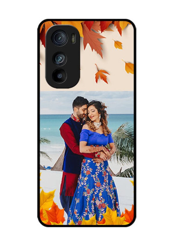 Motorola Edge 30 Custom Glass Phone Case - Autumn Maple Leaves Design