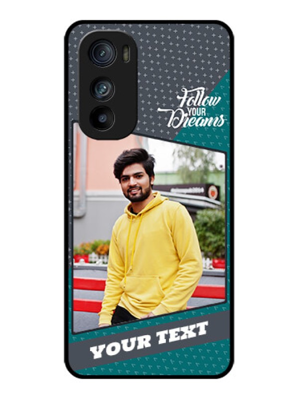 Custom Motorola Edge 30 Custom Glass Phone Case - Background Pattern Design With Quote