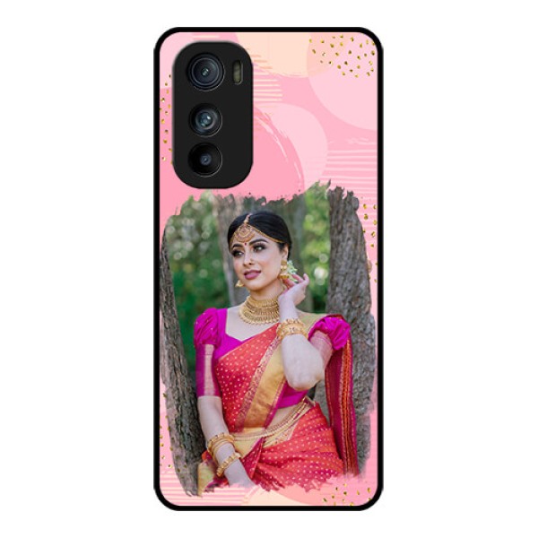 Motorola Edge 30 Custom Glass Phone Case - Gold Glitter Splash Design Motorola Edge 30 Custom Glass Phone Case - Gold Glitter Splash Design