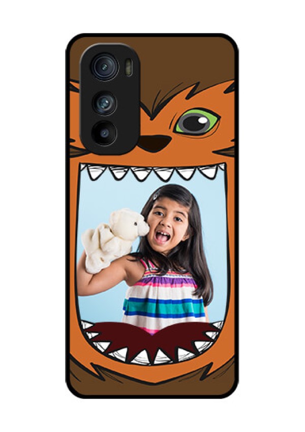 Motorola Edge 30 Custom Glass Phone Case - Owl Monster Back Case Design