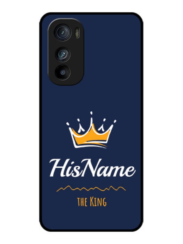 Custom Motorola Edge 30 Custom Glass Phone Case - King With Name Design