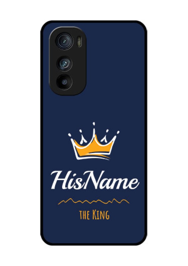 Motorola Edge 30 Custom Glass Phone Case - King With Name Design