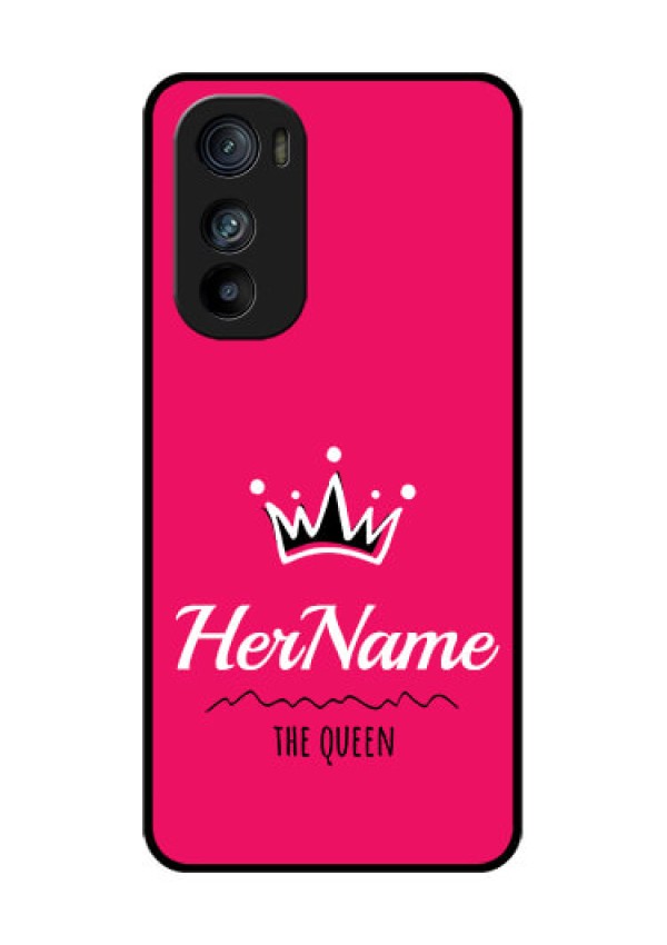 Motorola Edge 30 Custom Glass Phone Case - Queen With Name Design