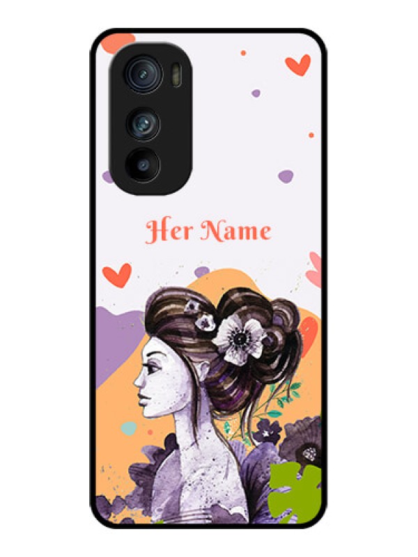 Custom Motorola Edge 30 Custom Glass Phone Case - Woman And Nature Design