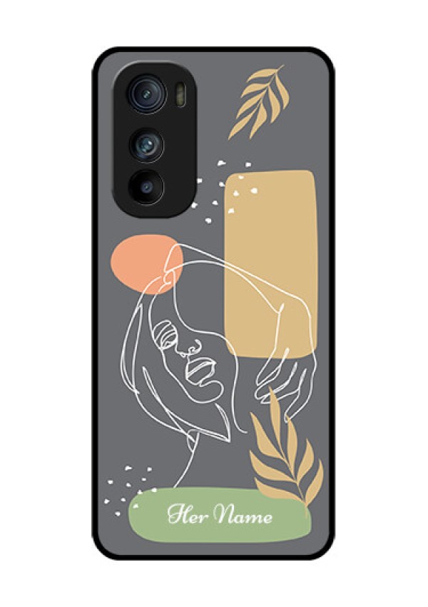 Motorola Edge 30 Custom Glass Phone Case - Gazing Woman Line Art Design
