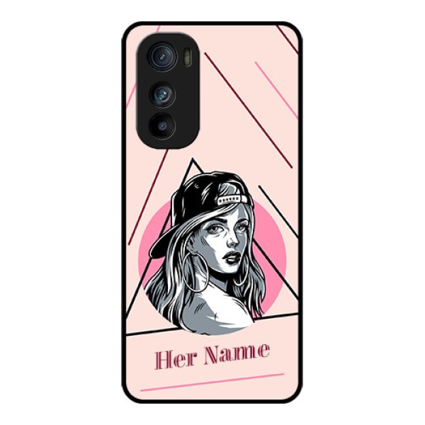 Motorola Edge 30 Custom Glass Phone Case - Rockstar Girl Design