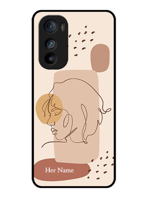 Custom Motorola Edge 30 Custom Glass Phone Case - Calm Woman Line Art Design