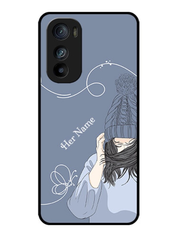 Custom Motorola Edge 30 Custom Glass Phone Case - Girl In Winter Outfit Design