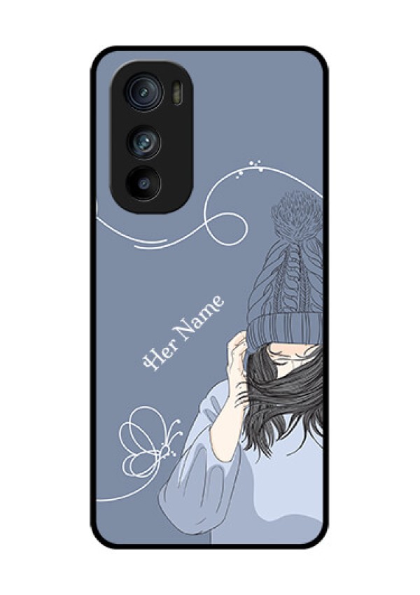 Motorola Edge 30 Custom Glass Phone Case - Girl In Winter Outfit Design
