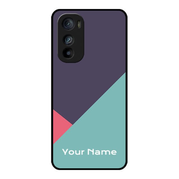Motorola Edge 30 Custom Glass Phone Case - Tri Color Abstract Design