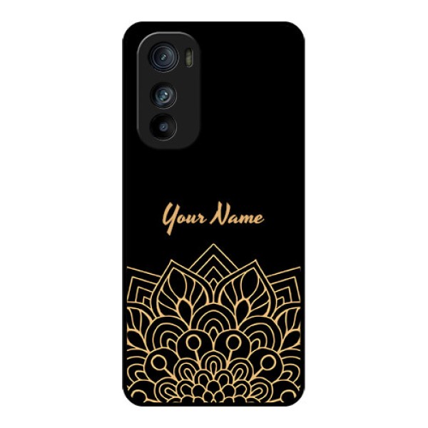 Motorola Edge 30 Custom Glass Phone Case - Golden Mandala Design