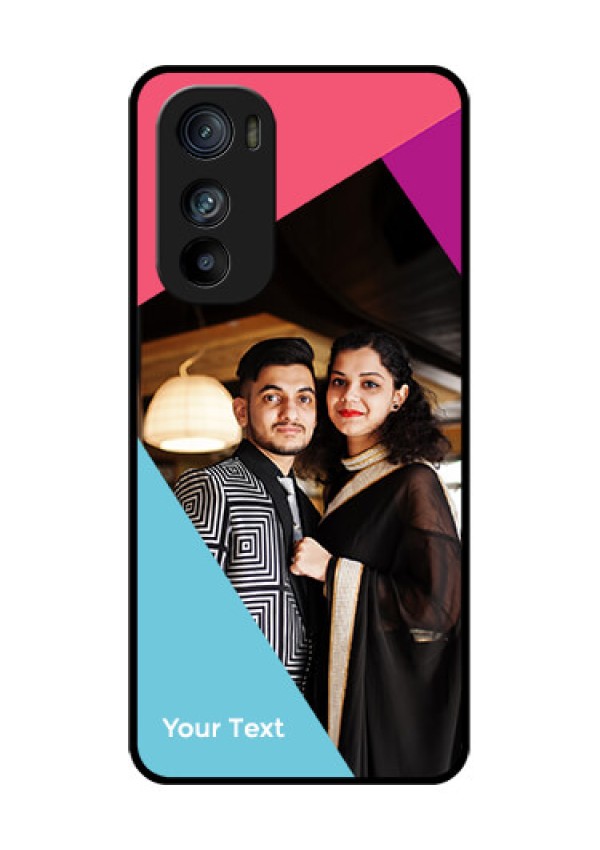 Motorola Edge 30 Custom Glass Phone Case - Stacked Triple Colour Design