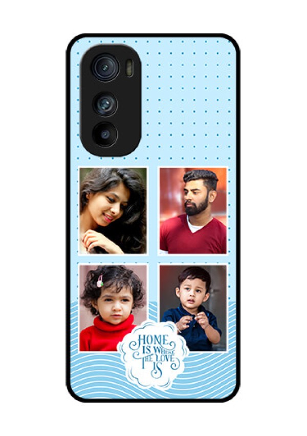 Motorola Edge 30 Custom Glass Phone Case - Cute Love Quote With 4 Pic Upload Design