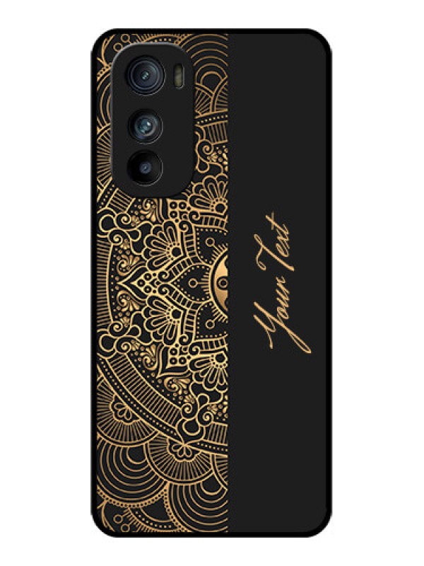 Custom Motorola Edge 30 Custom Glass Phone Case - Mandala Art With Custom Text Design