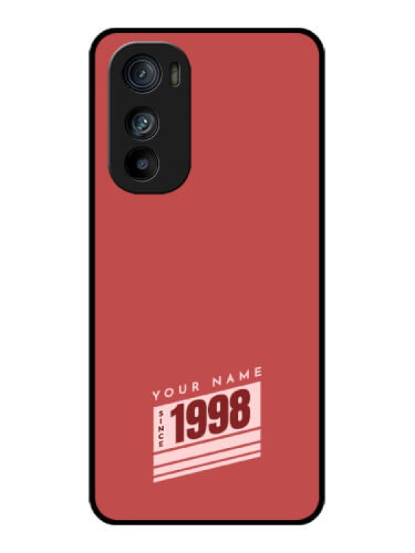 Custom Motorola Edge 30 Custom Glass Phone Case - Red Custom Year Of Birth Design