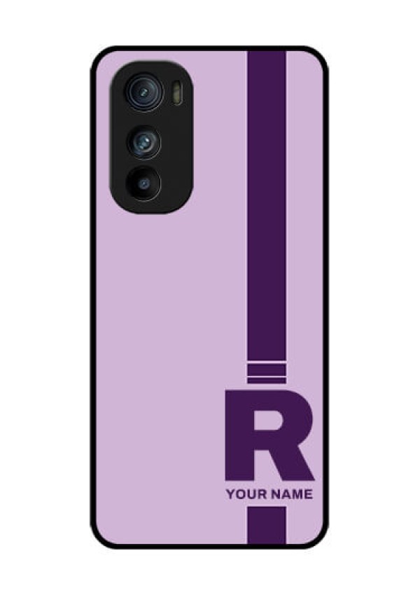 Motorola Edge 30 Custom Glass Phone Case - Simple Dual Tone Stripe With Name Design