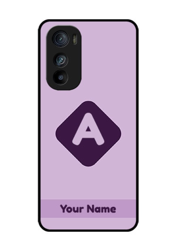 Motorola Edge 30 Custom Glass Phone Case - Custom Letter In Curved Badge Design