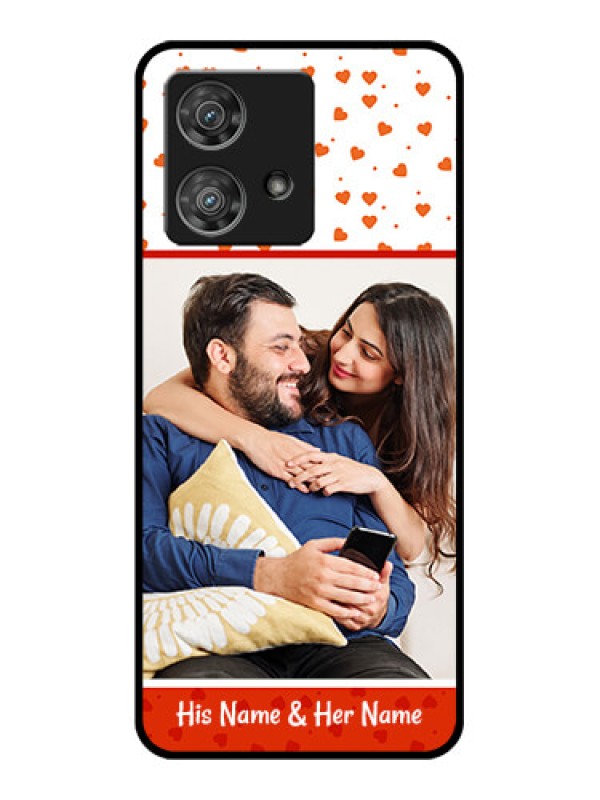Custom Motorola Edge 40 Neo Custom Glass Phone Case - Orange Love Symbol Design