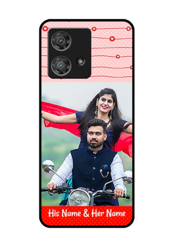 Motorola Edge 40 Neo Custom Glass Phone Case - Red Pattern Case Design