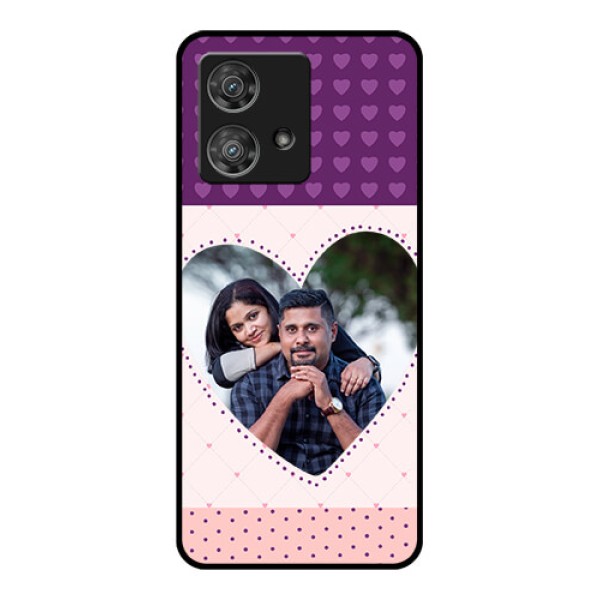 Motorola Edge 40 Neo Custom Glass Phone Case - Violet Love Dots Design