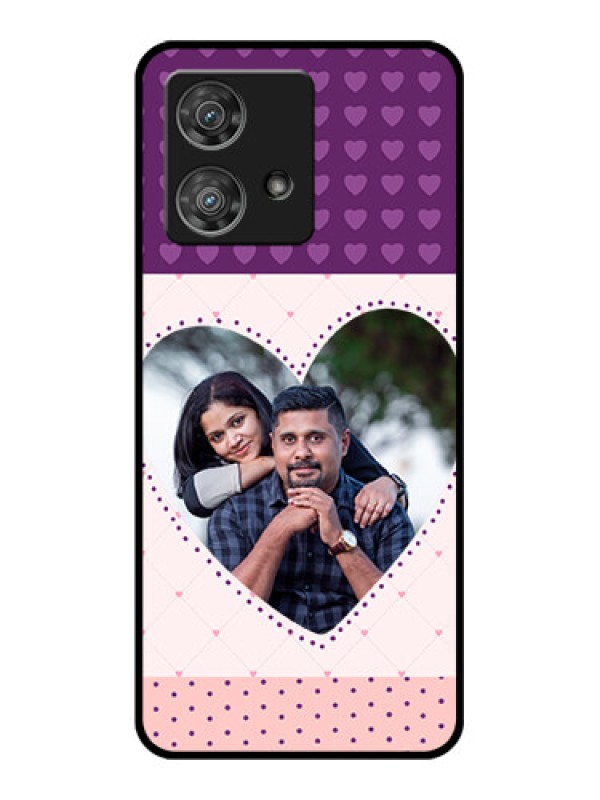 Custom Motorola Edge 40 Neo Custom Glass Phone Case - Violet Love Dots Design